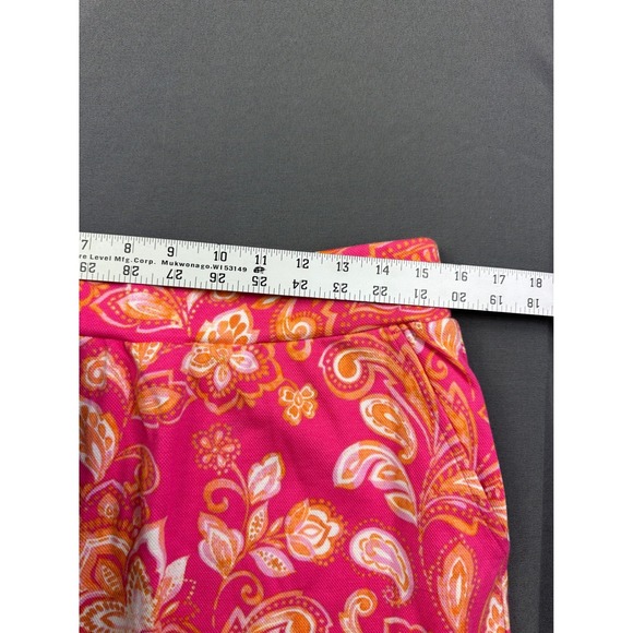 Belle Kim Gravel Pink Floral Paisley Skort Womens Medium Elastic Waist Skirt - Picture 7 of 10